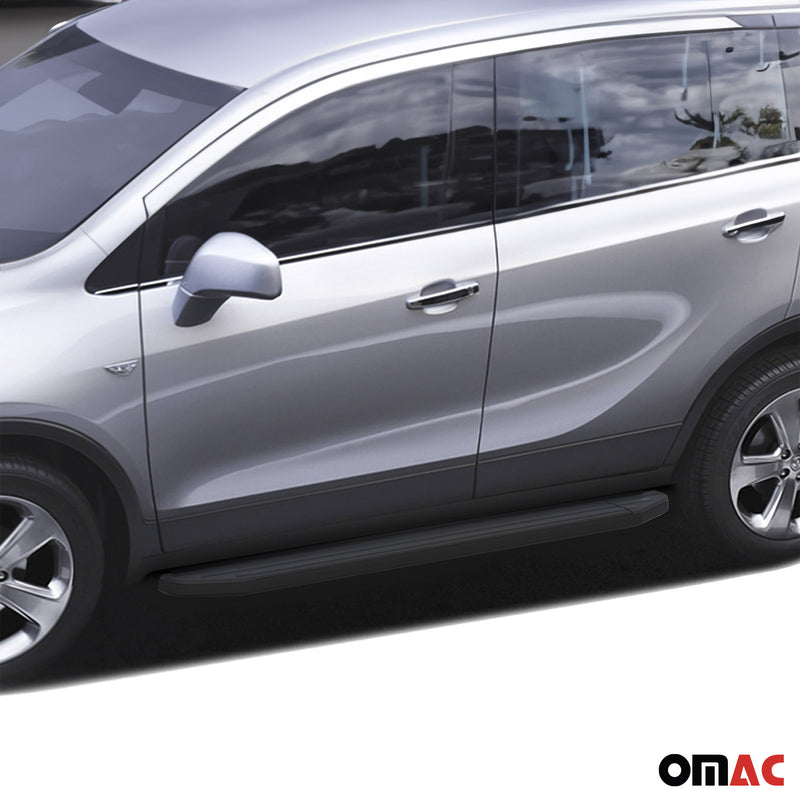 Trittbretter Seitenschweller für Opel Mokka 2012-2016 Alu Schwarz ABE