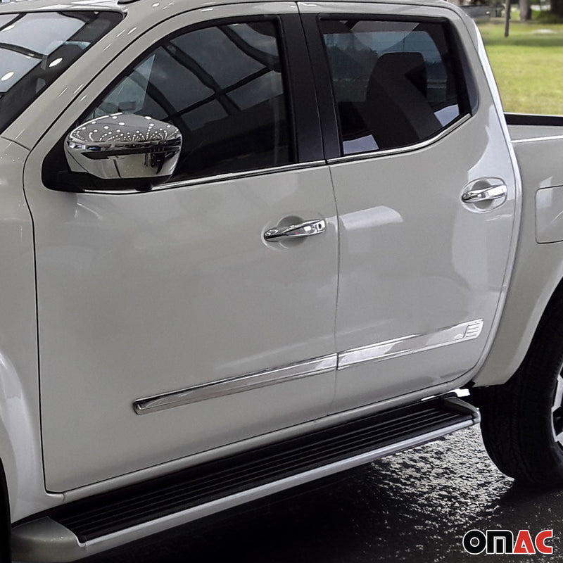 Striscia di protezione per portiera laterale, strisce per portiera, strisce di protezione per portiera per Nissan Navara 2006-2015 Cromate 4x