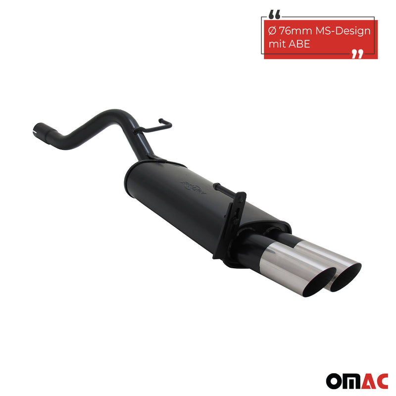 Scarico sportivo Novus per Opel Corsa D silenziatore posteriore MS-Design 2x76mm con ABE 