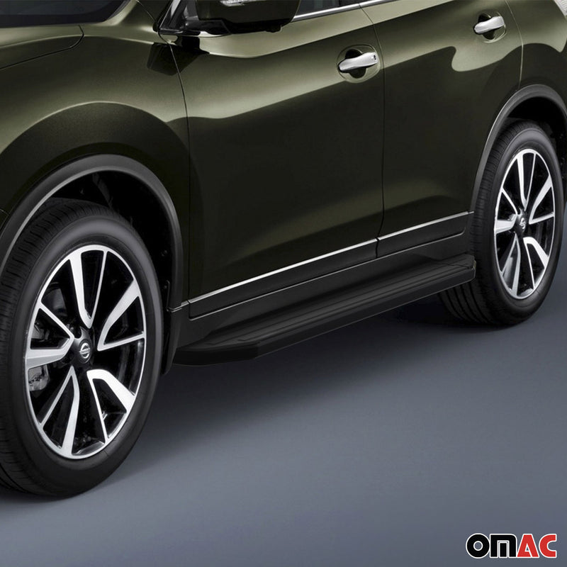 Minigonne laterali per pedane laterali per Nissan X-Trail 2007-2015 Alu Nero ABE