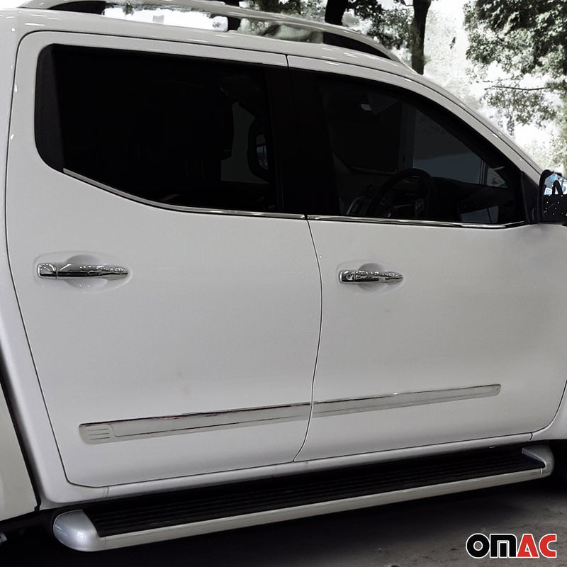 Striscia di protezione per portiera laterale, strisce per portiera, strisce di protezione per portiera per Nissan Navara 2006-2015 Cromate 4x