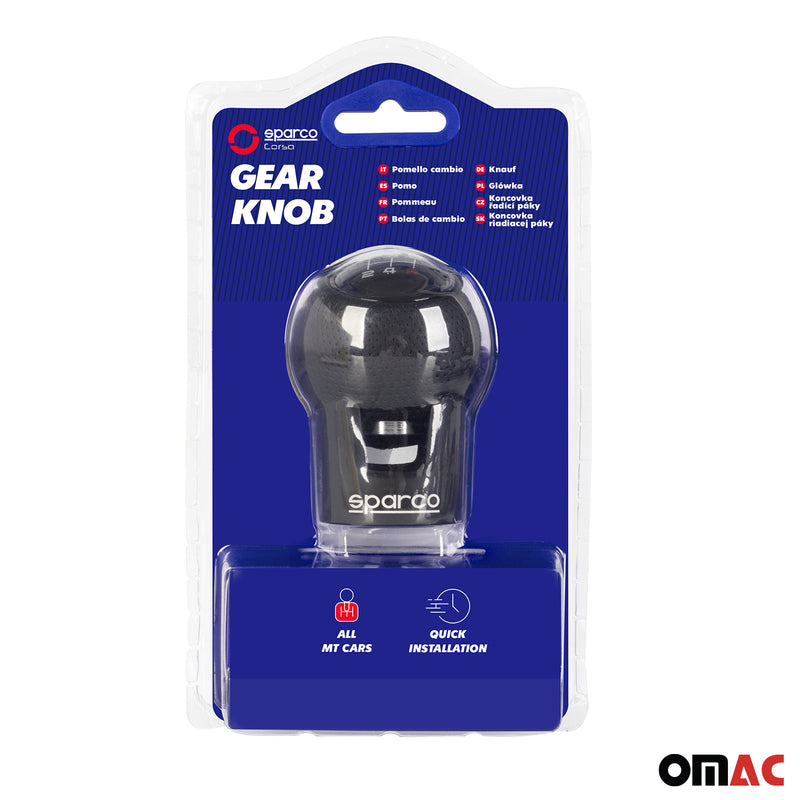 Pomello cambio SPARCO leva cambio pomello cambio alluminio similpelle nero opaco