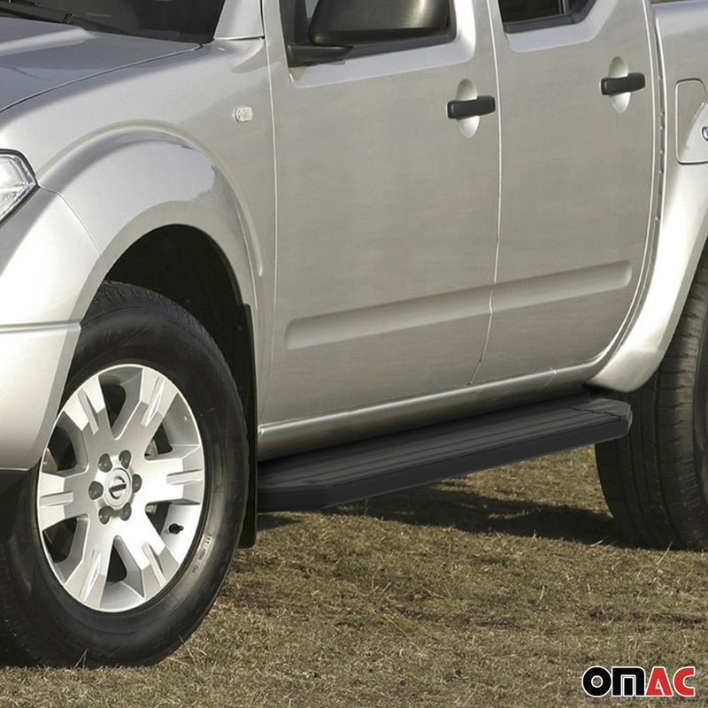 Minigonne laterali per pedane laterali per Nissan Navara 2005-2015 ABE Nero Alu