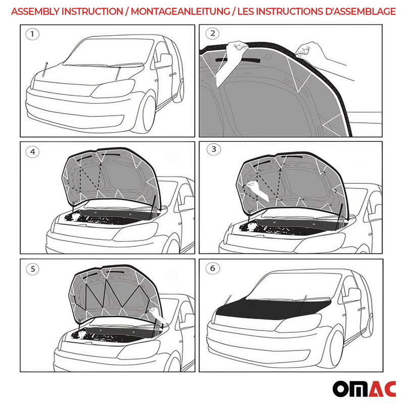 Haubenbra Bonnet Bra Steinschlagschutz für VW Transporter T5 2003-2010 Schwarz