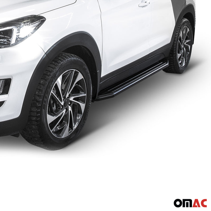 Minigonne laterali per pedane laterali per Hyundai Tucson 2015-2020 Alu Nero ABE
