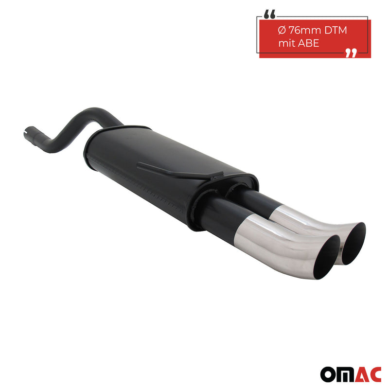 Scarico sportivo Novus per Renault Clio 2 silenziatore posteriore 2x76mm DTM con ABE 