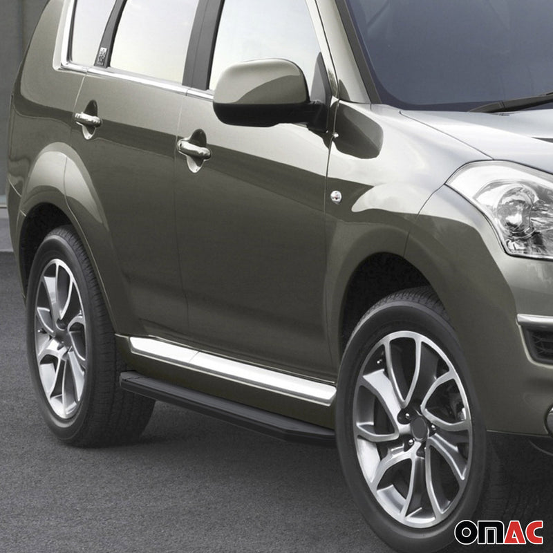 Pedane laterali per Citroen C-Crosser 2007-2013 ABE Nero Alu