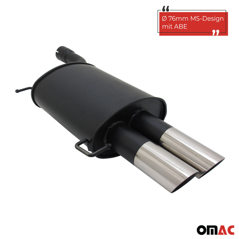 Scarico sportivo Novus per BMW E60 Silenziatore posteriore MS-Design 2x76mm con ABE 
