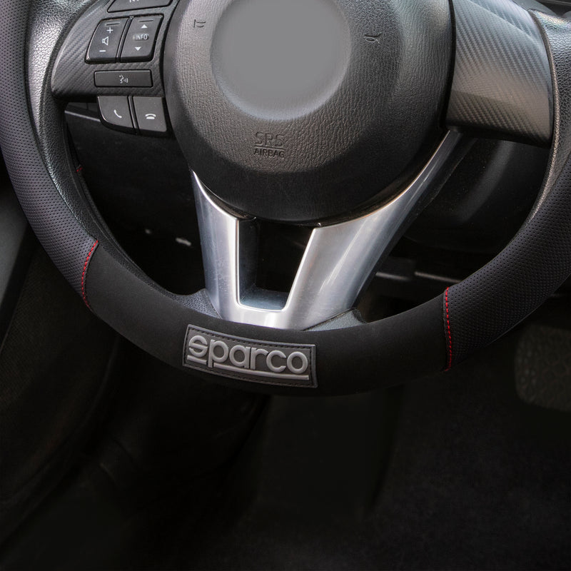 Coprivolanti SPARCO protezione volante protezione volante nero rosso gomma scamosciata