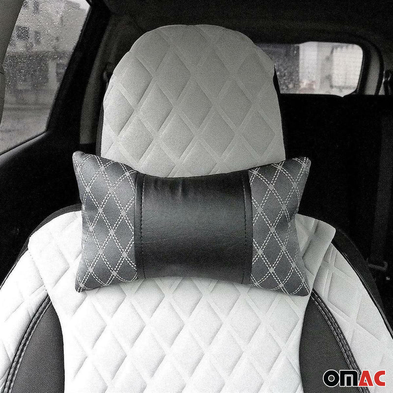 Cuscino cervicale auto nero grigio 8x30cm 