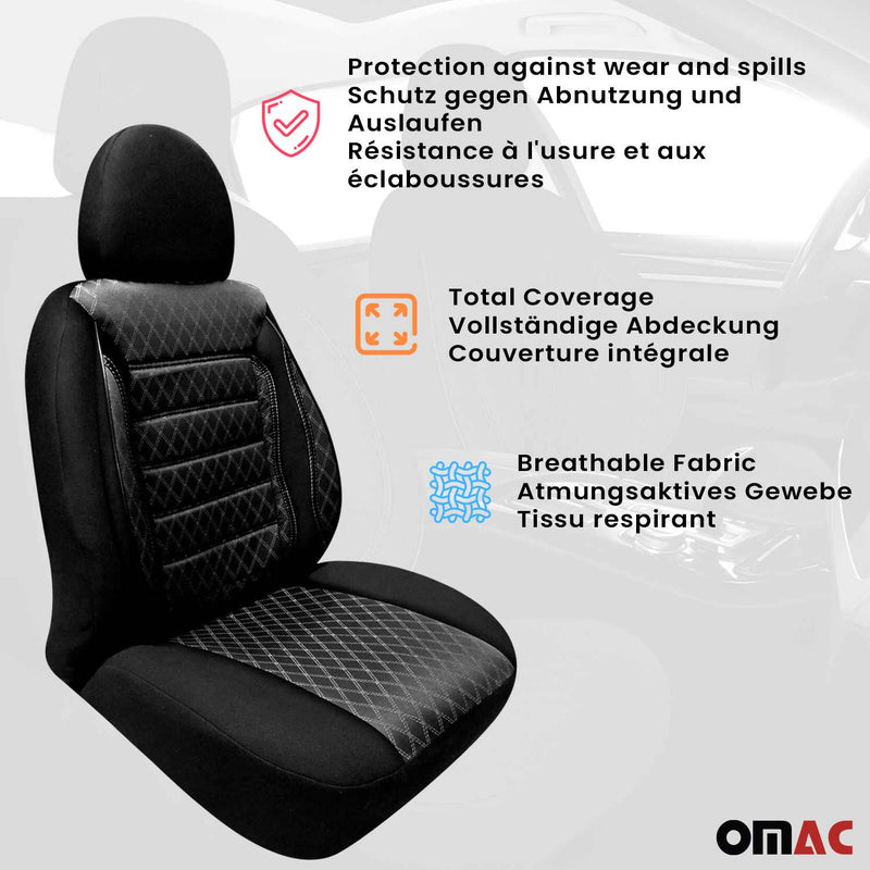 Coprisedili per Peugeot Bipper 2007-2024 Nero Set 2 posti anteriori