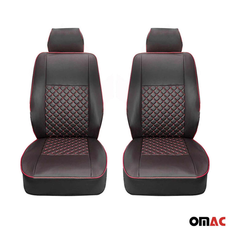 Coprisedili per VW T4 1990-2003 Nero Rosso Pelle sintetica 1+1