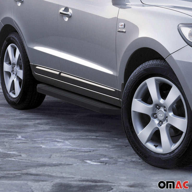 Minigonne laterali per pedane laterali per Hyundai Santa Fe 2006-2012 Alu Black ABE