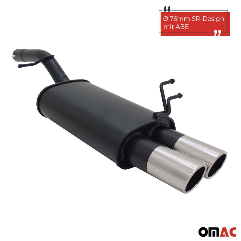Novus Sportauspuff für Ford Fiesta MK6 JH / JD 2x76mm SR-Design mit ABE