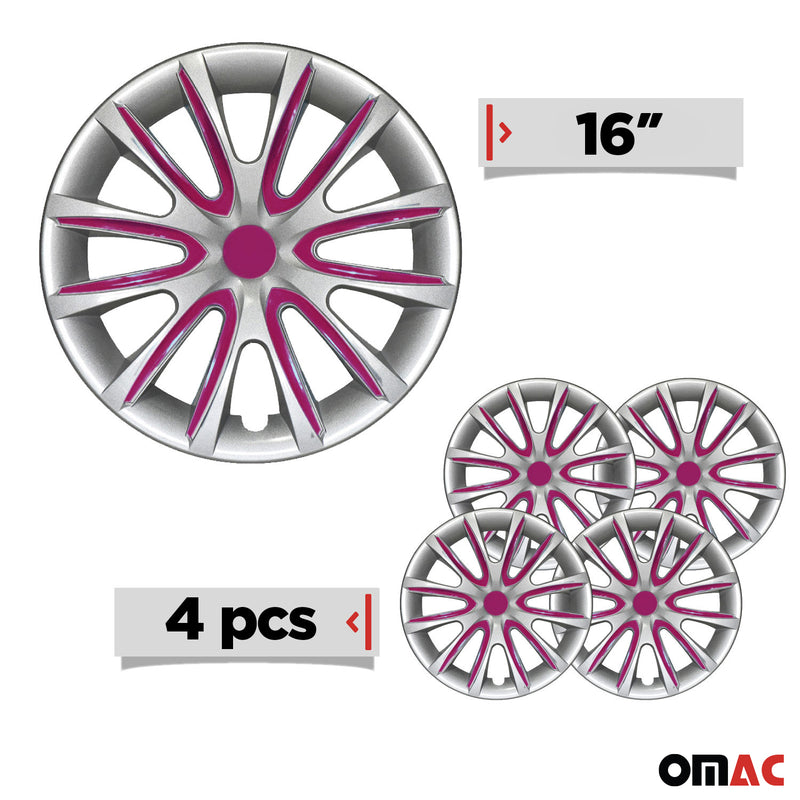 4x Radkappen 16 zoll Grau & Lila