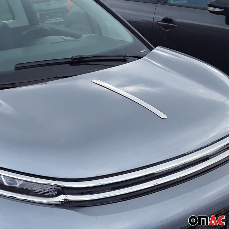 Striscia cromata cofano anteriore per Fiat Linea 2012-2020 acciaio inox argento 1x 