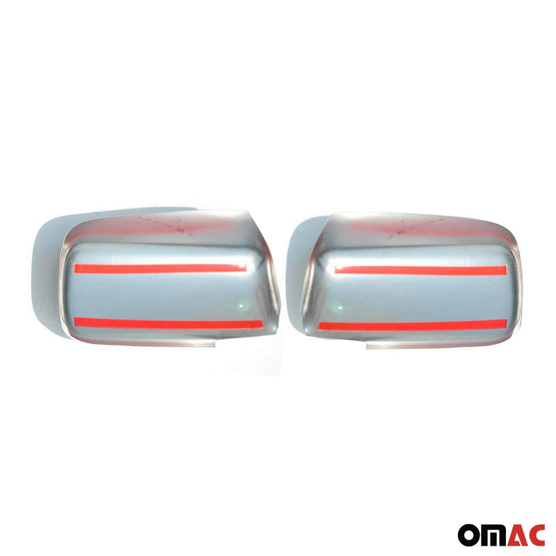 Calotte specchietti retrovisori per Mitsubishi Lancer 2003-2007 in acciaio inox argento