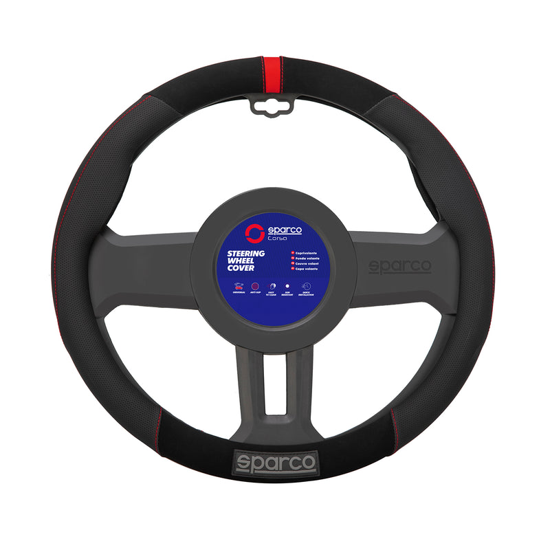 Coprivolanti SPARCO protezione volante protezione volante nero rosso gomma scamosciata