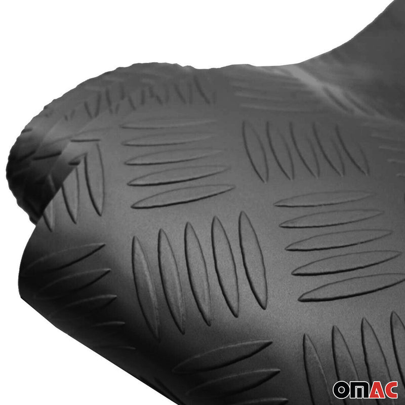 Tappetino antiscivolo in gomma per pavimenti effetto lamiera a scacchi 300 x 200 cm nero