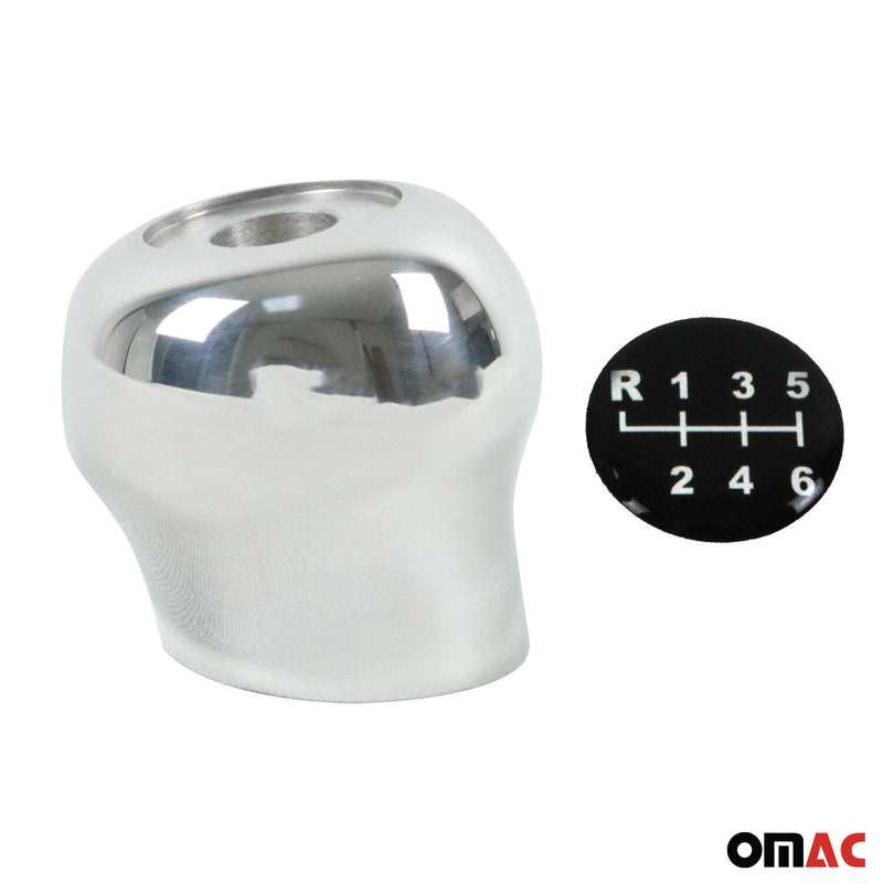 Pomello del cambio per VW Transporter T5 2003-2015 in alluminio pregiato legno argento 