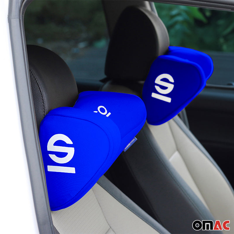 Cuscino cervicale ergonomico per auto in memory foam blu