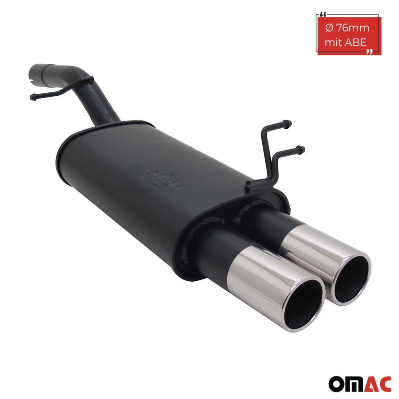 Scarico sportivo Novus per Ford Fiesta MK6 JH / JD silenziatore posteriore 2x76mm con ABE 