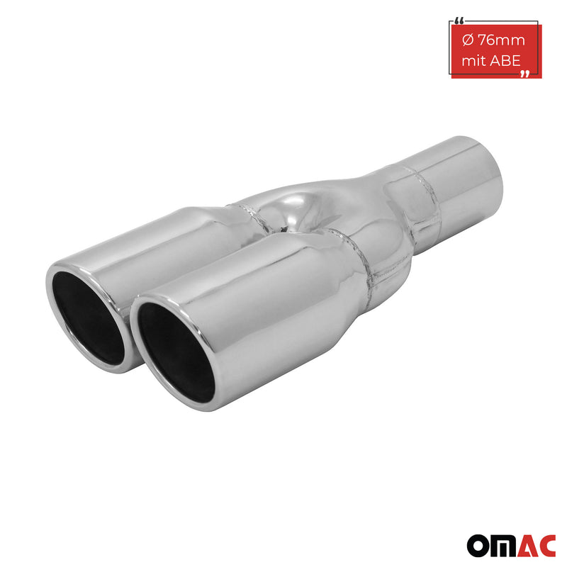 Terminale di scarico in acciaio inox Y 2x76mm silenziatore posteriore SR-Design con ABE