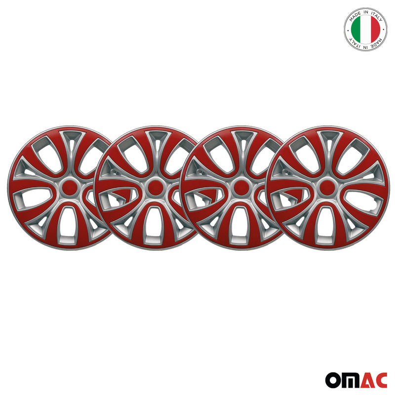 Coprimozzi da 16 pollici grigio e rosso set da 4 pezzi 