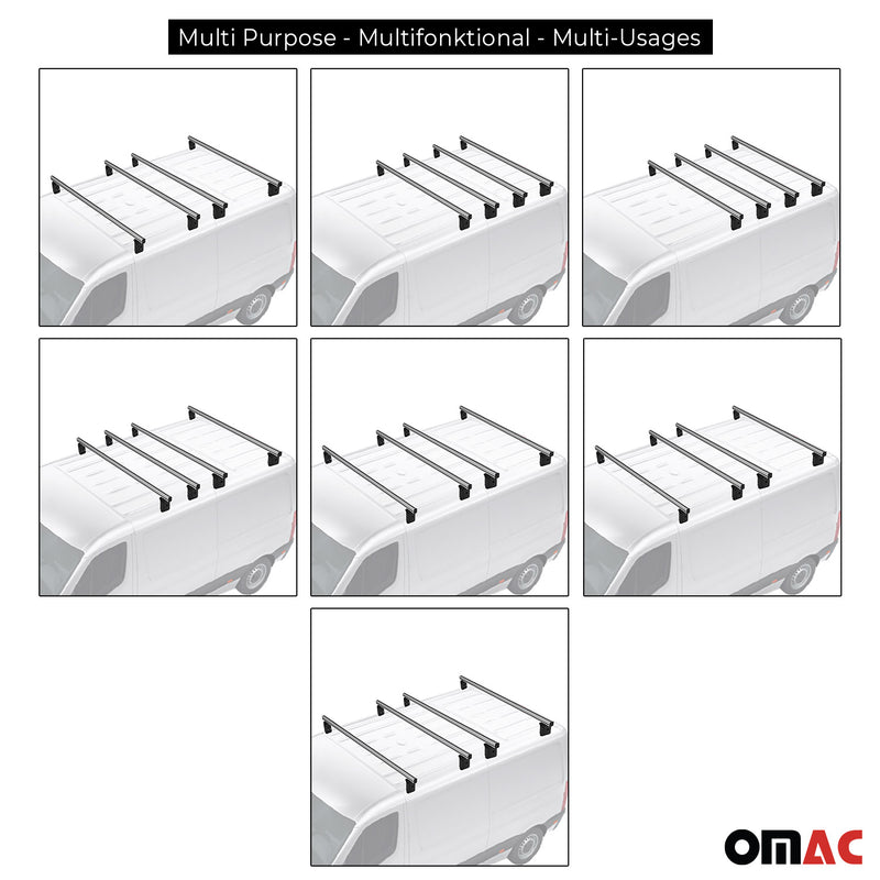 Barre portatutto Menabo per Citroen Dispatch Space Tourer 2016-2025 grigio alluminio 4x