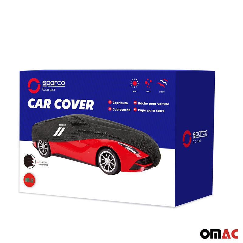 SPARCO Auto Schutzhülle Autoabdeckung Schwarz Ganzgarage KFZ Autogarage XXL