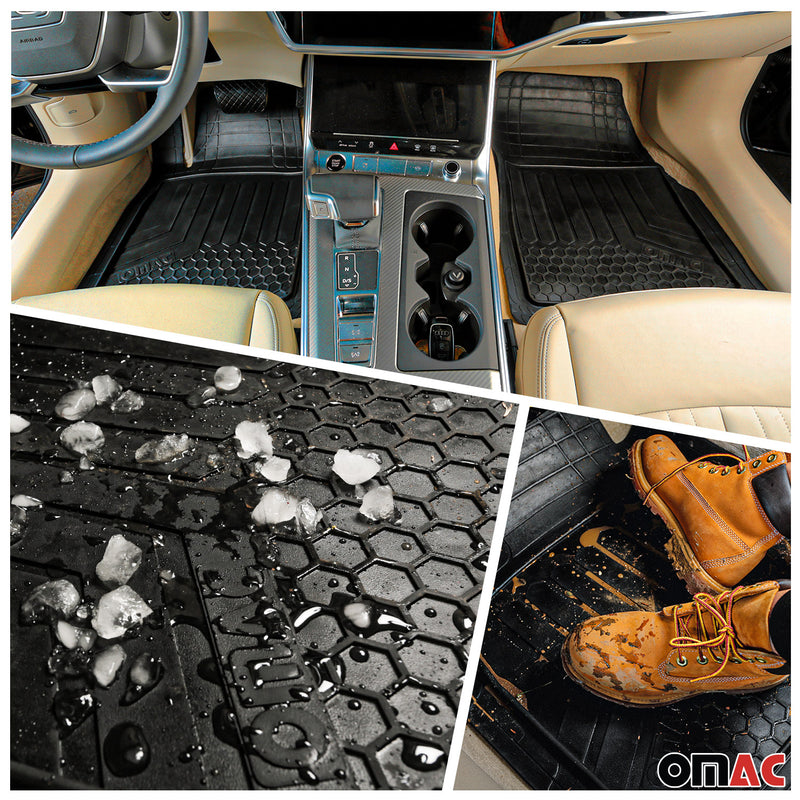 Set tappetini e vaschetta per bagagliaio per Volvo XC60 in gomma antiscivolo nera