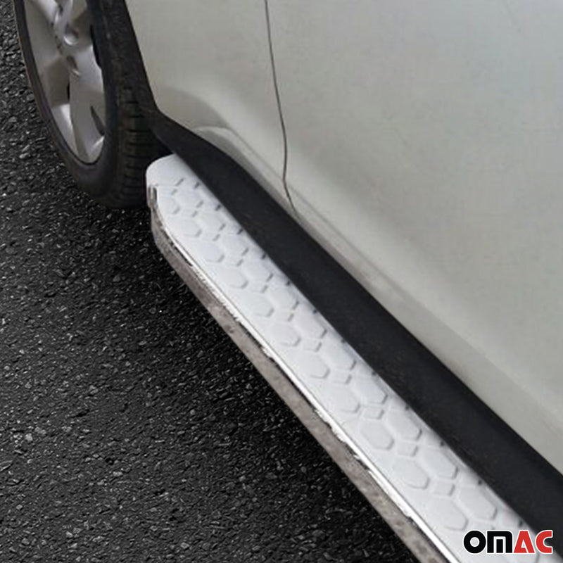 Pedane laterali in alluminio per Opel Antara Chevrolet Captiva 2016-2020 Bianco 