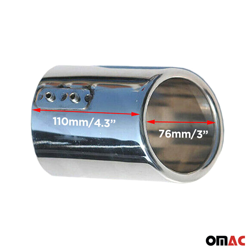 Terminale di scarico terminale per Audi TT 80 90 100 200 Quattro acciaio inox cromato 76mm 2x 