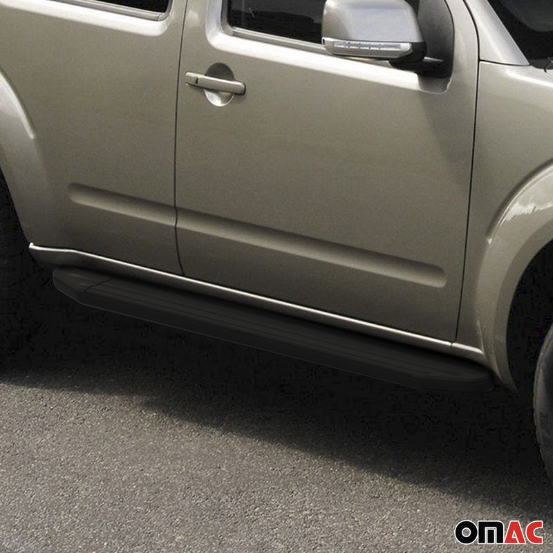 Minigonne laterali per pedane laterali per Nissan Navara 2005-2015 ABE Nero Alu