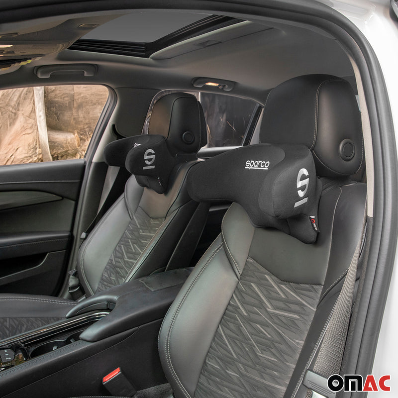 Cuscino cervicale per auto Sparco nero, cuscino ergonomico in schiuma per la testa