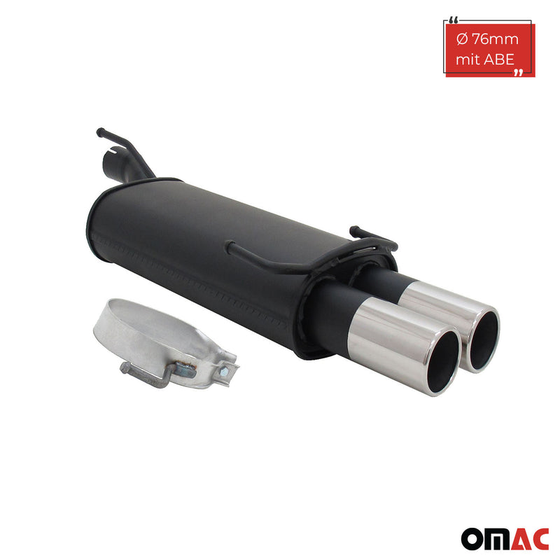 Scarico sportivo Novus per Opel Astra F / Opel Kadett E silenziatore posteriore 2x76 ABE 