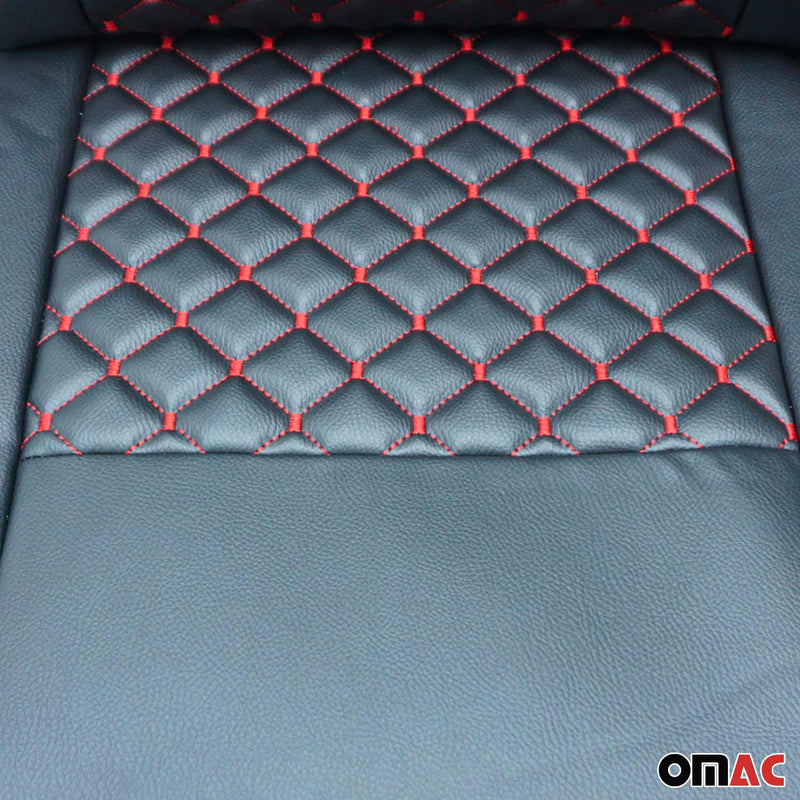 Coprisedili per VW T4 1990-2003 Nero Rosso Pelle sintetica 1+1
