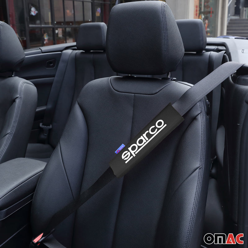Protezione per cintura SPARCO, cintura di sicurezza, protezione per cintura auto, nera, 2 pezzi
