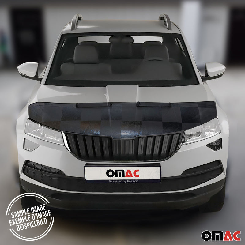 Haubenbra Steinschlagschutz Bonnet Bra für Skoda Kodiaq 2016-2025 Kariert Halb