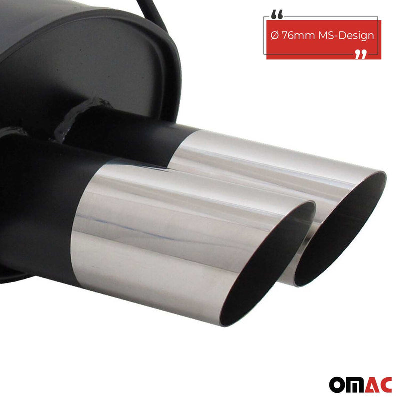 Scarico sportivo Novus per Renault Clio 3 silenziatore posteriore 2x76mm MS-Design 