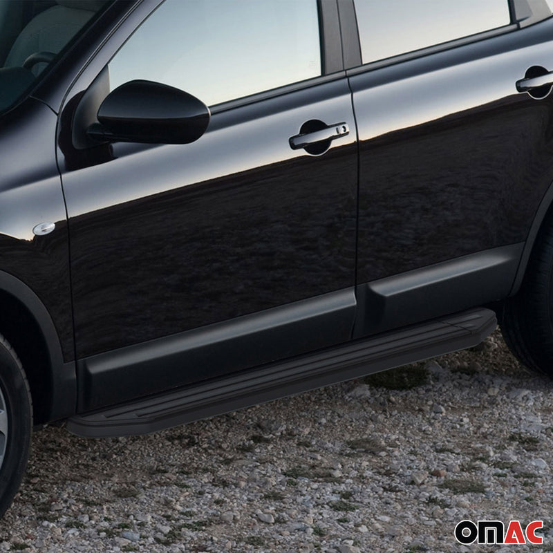 Minigonne laterali per pedane laterali per Nissan X-Trail 2007-2015 Alu Nero ABE