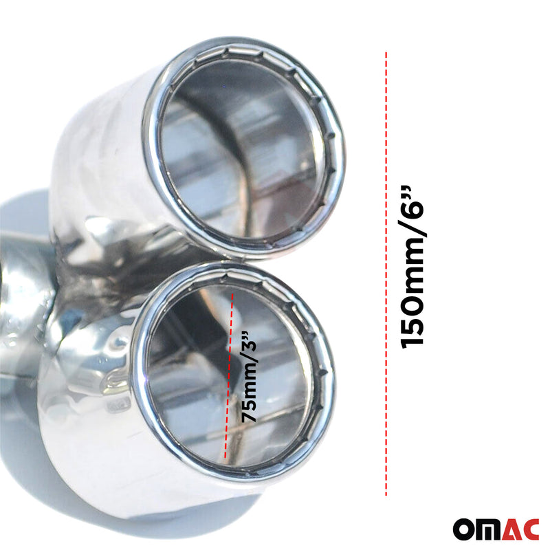 Terminale di scarico terminale per Smart ForTwo 1998-2007 acciaio inox cromato 1 pezzo 
