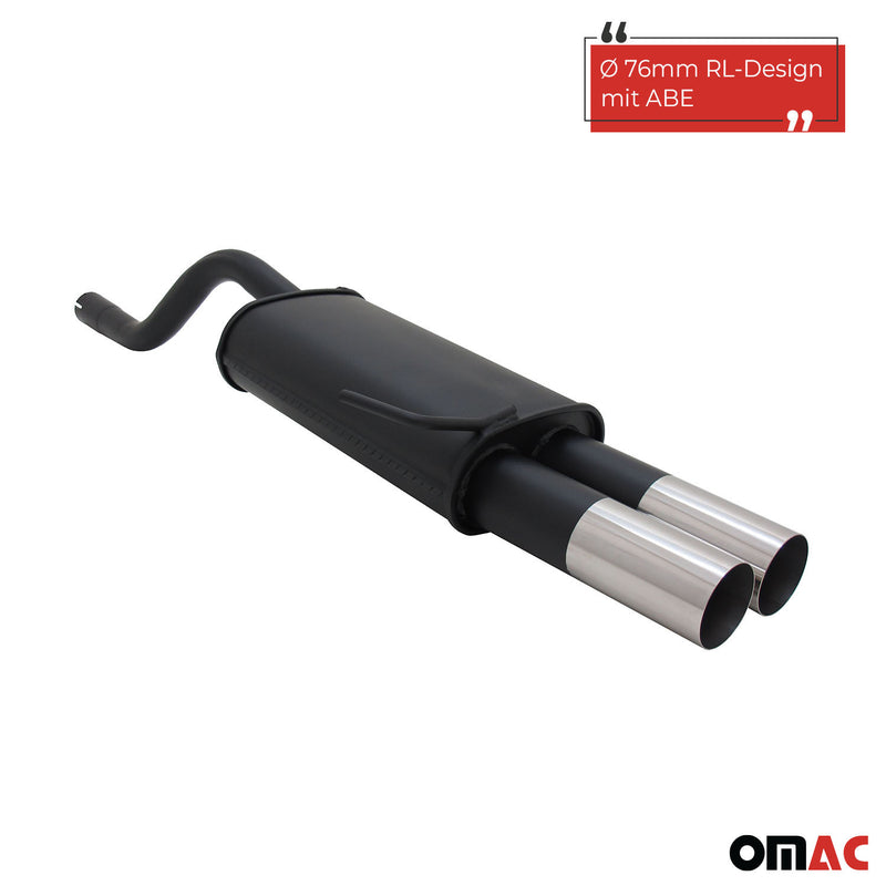 Scarico sportivo Novus per Renault Clio 2 Silenziatore posteriore RL-Design 2x76mm con ABE 