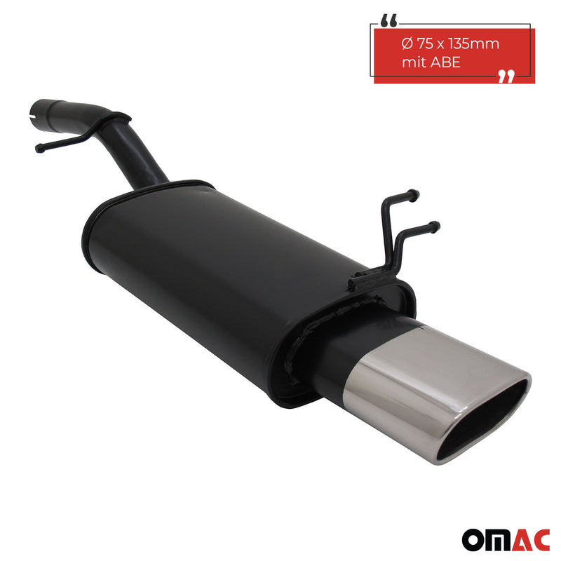 Scarico sportivo Novus per Ford Fiesta MK6 JH / JD silenziatore posteriore 75x135mm con ABE 