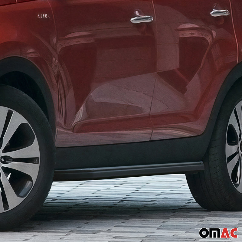 Minigonne laterali per pedane laterali per Kia Sportage 2010-2015 ABE Nero Alu