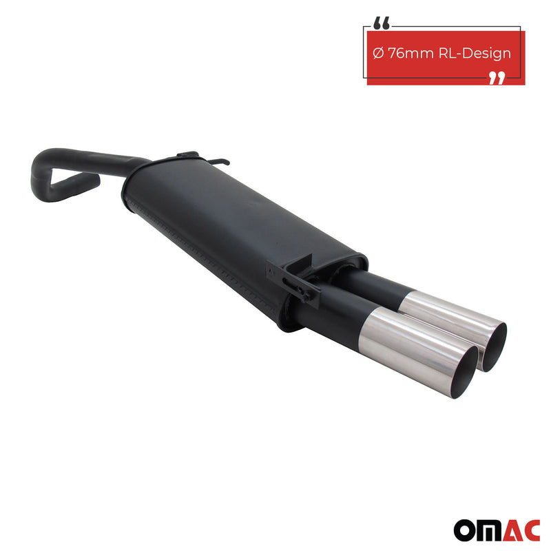 Scarico sportivo Novus per VW Polo 9N / 9N3 2x76 silenziatore posteriore RL-Design con ABE