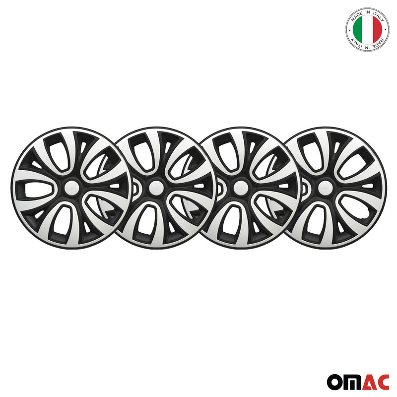Coprimozzi da 16 pollici, nero e bianco, set da 4 pezzi